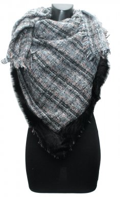 FA35057 BLACK Shawl – Faux fur
