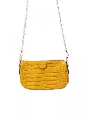 87667 YELLOW Handtas small croco