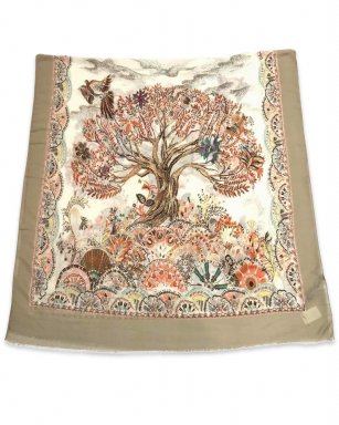 FA3647 TAUPE Shawl Print