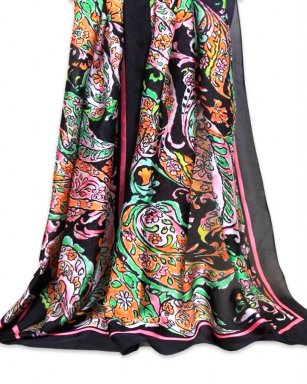 FA60142 BLACK Shawl Silk