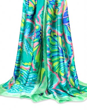 FA60143 GREEN Shawl Silk
