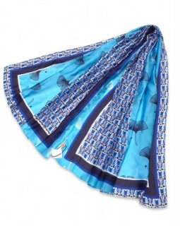 FA35180 BLUE Shawl Silk