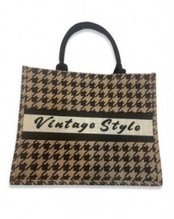 S6001 TAUPE S6001 TAUPE Shopper in Jute – Vintage Style - Size Large
