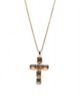 XL2286-03 Ketting Stainless Steel –  Crystal cross